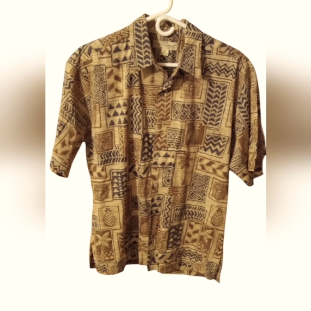 Tori Richards Tropical Print Button Up Shirt Men's Size Med 100% Cotton Beachy